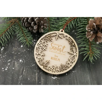 Wooden Christmas Baubles - size 80x85mm - any engraving - BDR019