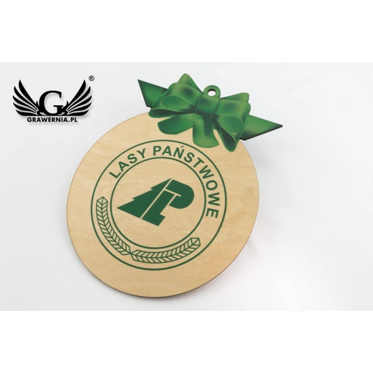 Wooden Christmas baubles with any UV print - size 160x200mm - BDR008