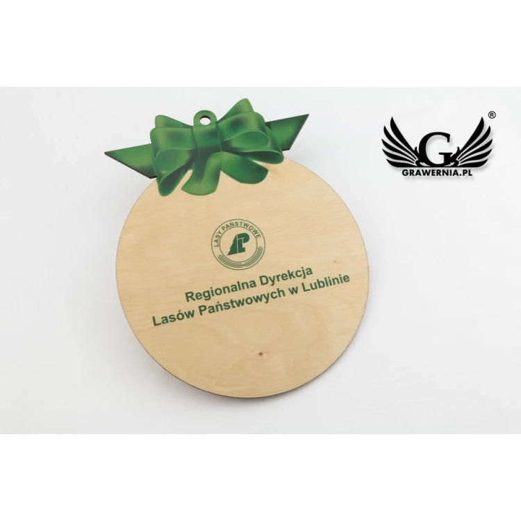 Wooden Christmas baubles with any UV print - size 160x200mm - BDR008