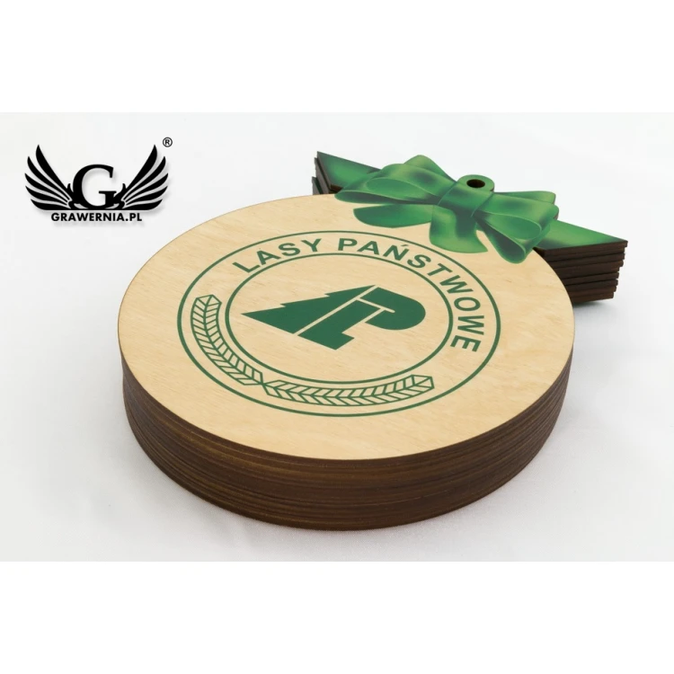 Wooden Christmas baubles with any UV print - size 160x200mm - BDR008