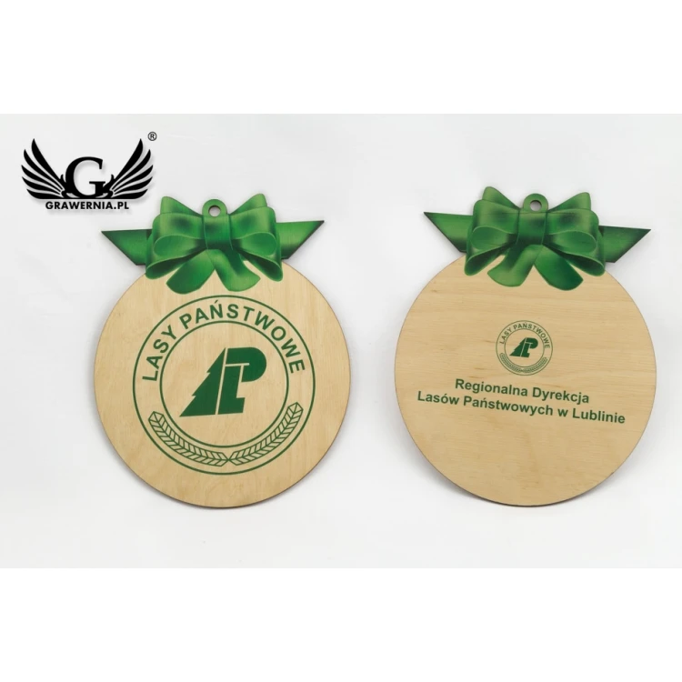Wooden Christmas baubles with any UV print - size 160x200mm - BDR008