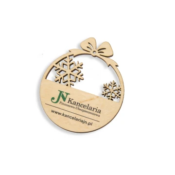 Wooden Christmas baubles with any UV print - size 71x82mm - BDR002