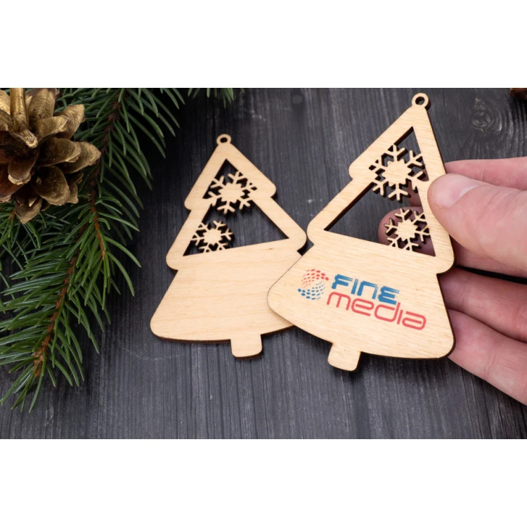 Wooden Christmas Trees - size 64x94mm - any engraving - BDR042