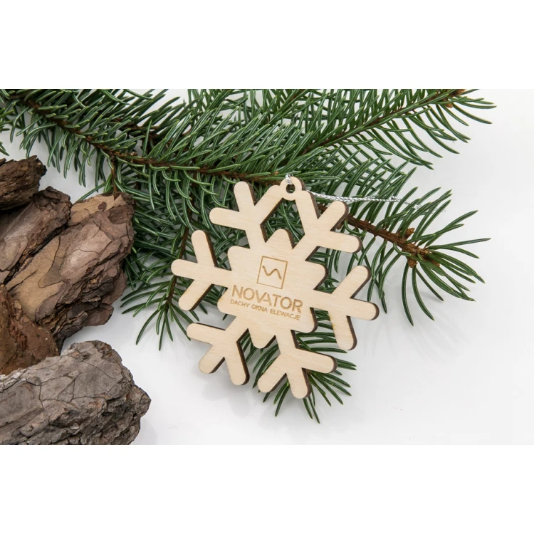 Wooden Snowflake Baubles - size 74x71mm - any engraving - BDR027