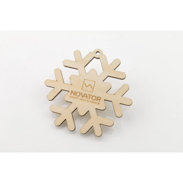 Wooden Snowflake Baubles - size 74x71mm - any engraving - BDR027