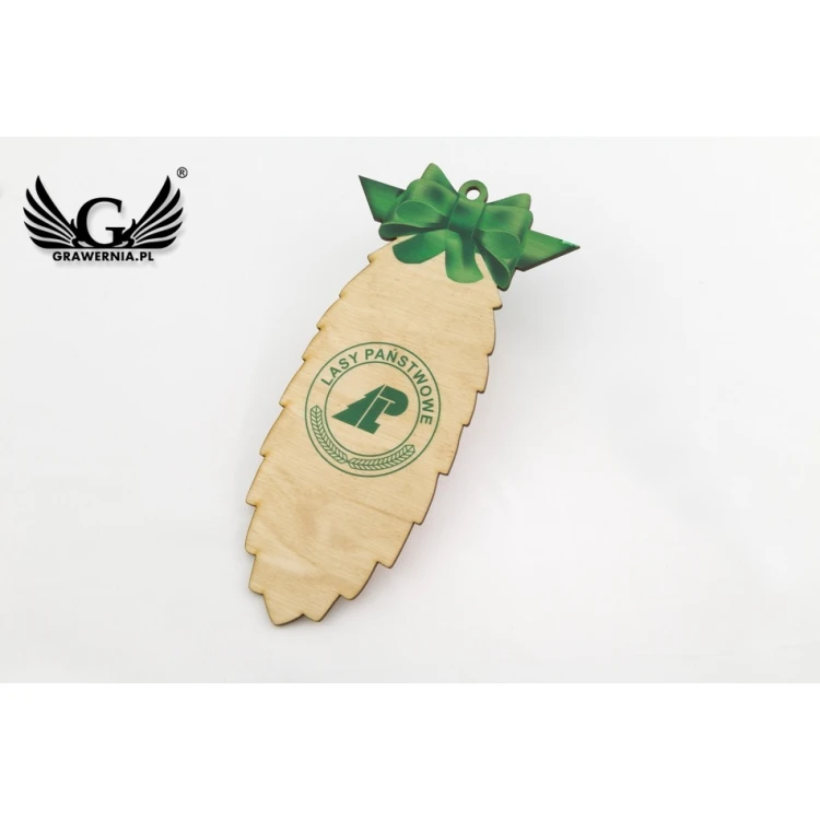Wooden Christmas Cones with Custom UV Print - size 102x200mm - BDR007