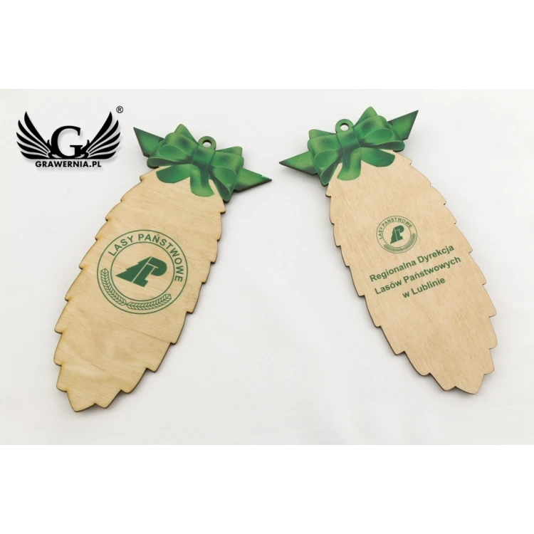 Wooden Christmas Cones with Custom UV Print - size 102x200mm - BDR007