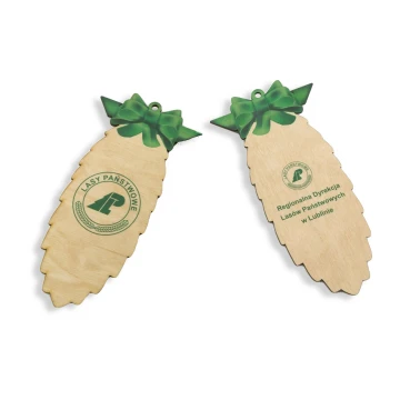 Wooden Christmas Cones with Custom UV Print - size 102x200mm - BDR007