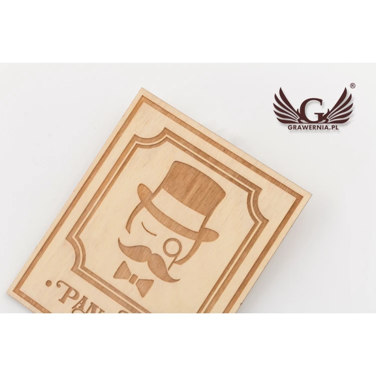 Wooden Retro-Style Toilet Signs - TT039 - Size 123x100mm