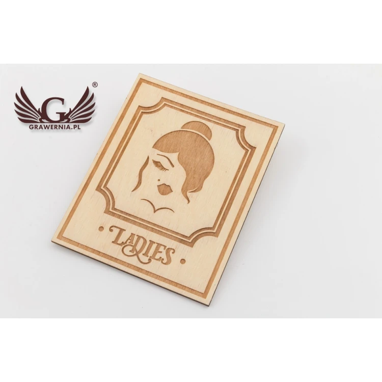 Wooden Retro-Style Toilet Signs - TT008 - Size 123x100mm