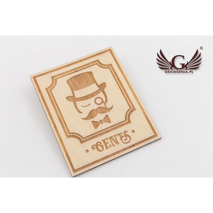 Wooden Retro-Style Toilet Signs - TT008 - Size 123x100mm