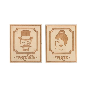 Wooden Retro-Style Toilet Signs - TT039 - Size 123x100mm