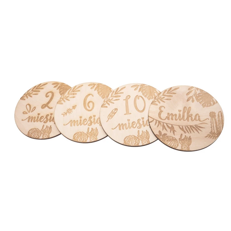 Wooden Month Plaques for Photos - Set of 13 - DT001