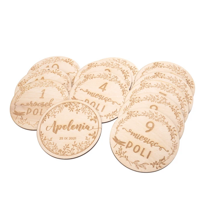 Wooden Month Plaques for Photos - Set of 13 - DT002