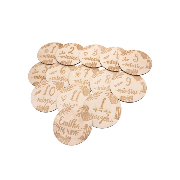 Wooden Month Plaques for Photos - Set of 13 - DT001