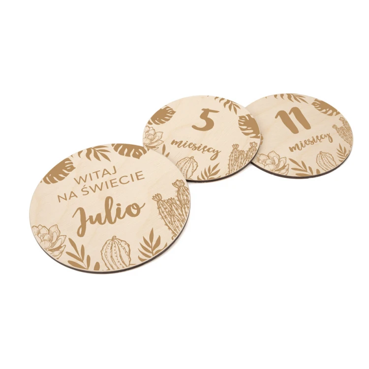 Wooden Month Plaques for Photos - Set of 13 - DT008