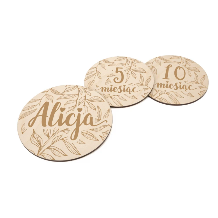 Wooden Month Plaques for Photos - Set of 13 - DT007