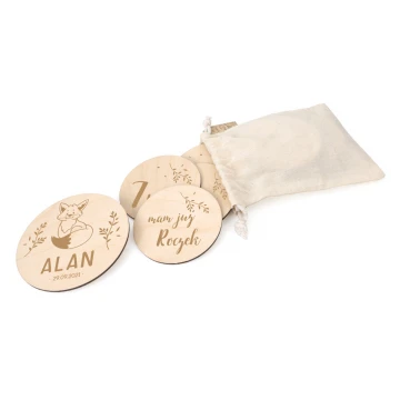Wooden Month Plaques for Photos - Set of 13 - DT004