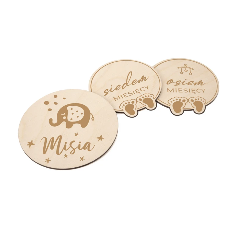 Wooden Month Plaques for Photos - Set of 13 - DT005