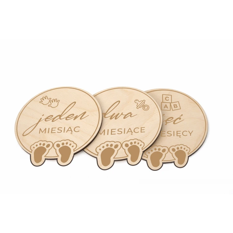 Wooden Month Plaques for Photos - Set of 13 - DT005