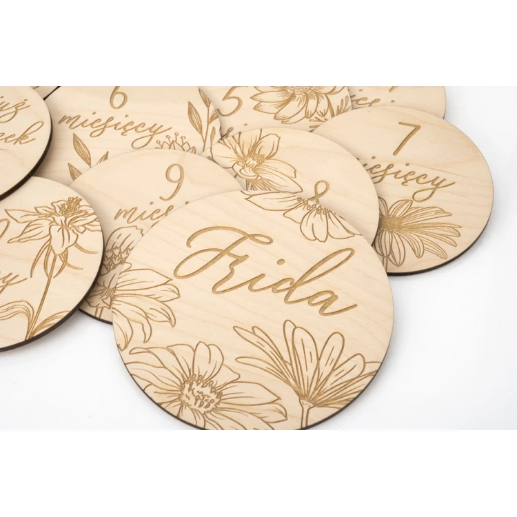 Wooden Month Plaques for Photos - Set of 13 - DT009