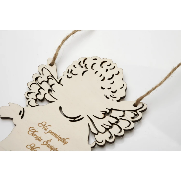 Wooden Guardian Angel - Holy Baptism Souvenir with Prayer and Dedication - DEW007
