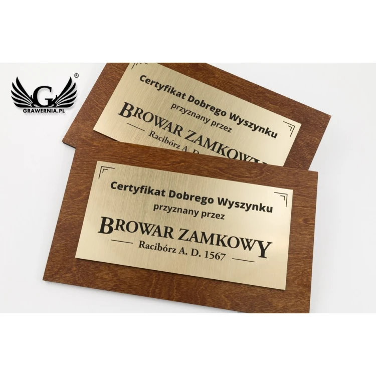 Wooden Souvenir Certificate with Engraved Plaque - dimensions: 250x150mm - TAB104