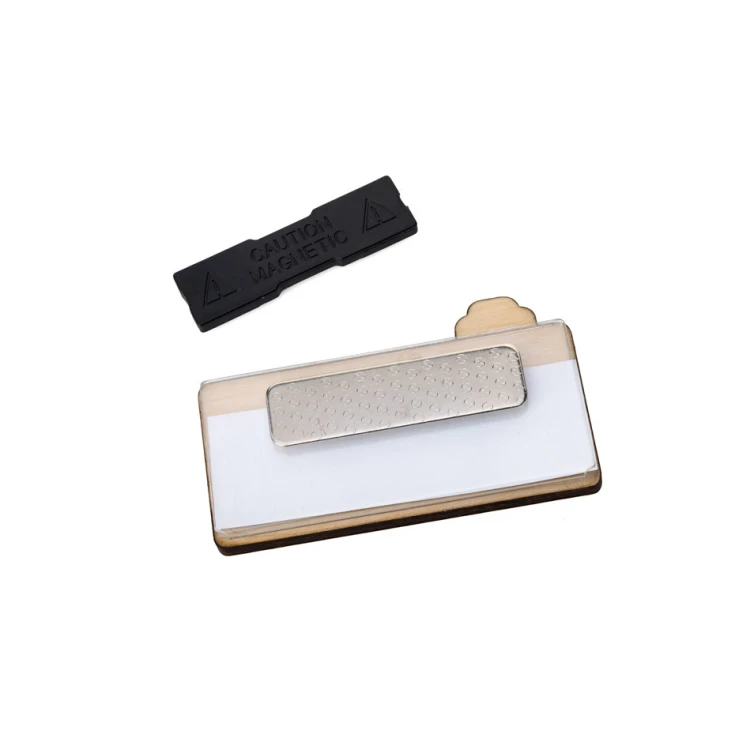 Wooden ID badge with window - size: 67x40mm - ID105