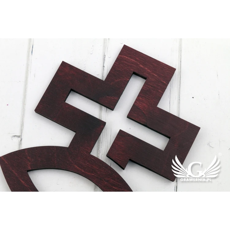 Wooden Cross with Engraving - Souvenir of Holy Baptism or Communion - DEW004