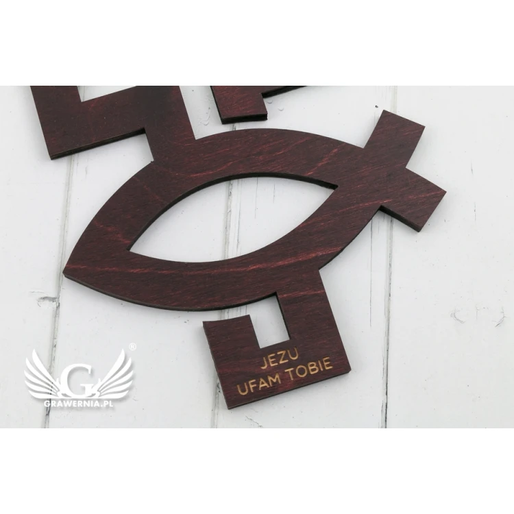 Wooden Cross with Engraving - Souvenir of Holy Baptism or Communion - DEW004