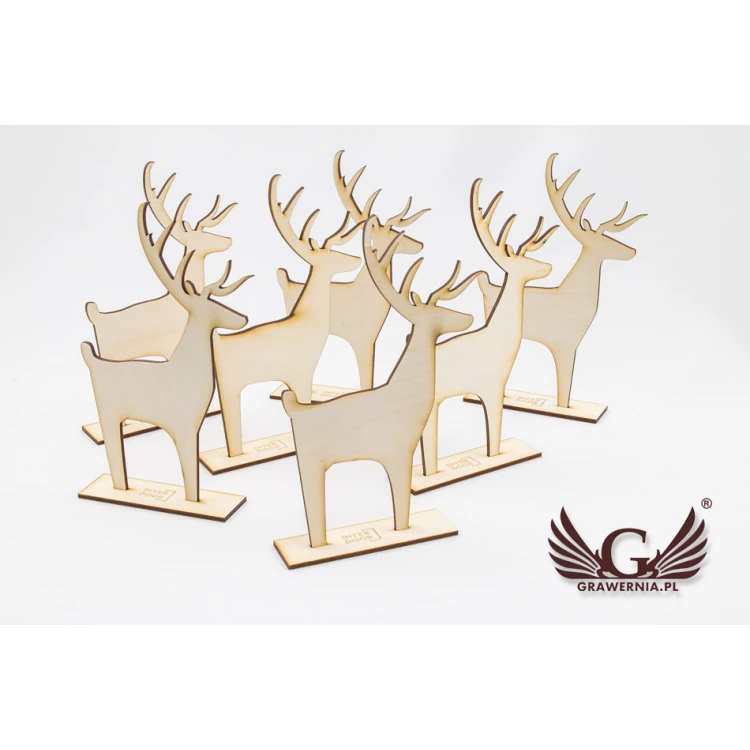 Wooden Reindeer with Custom Engraving - Height 18cm - DEK008