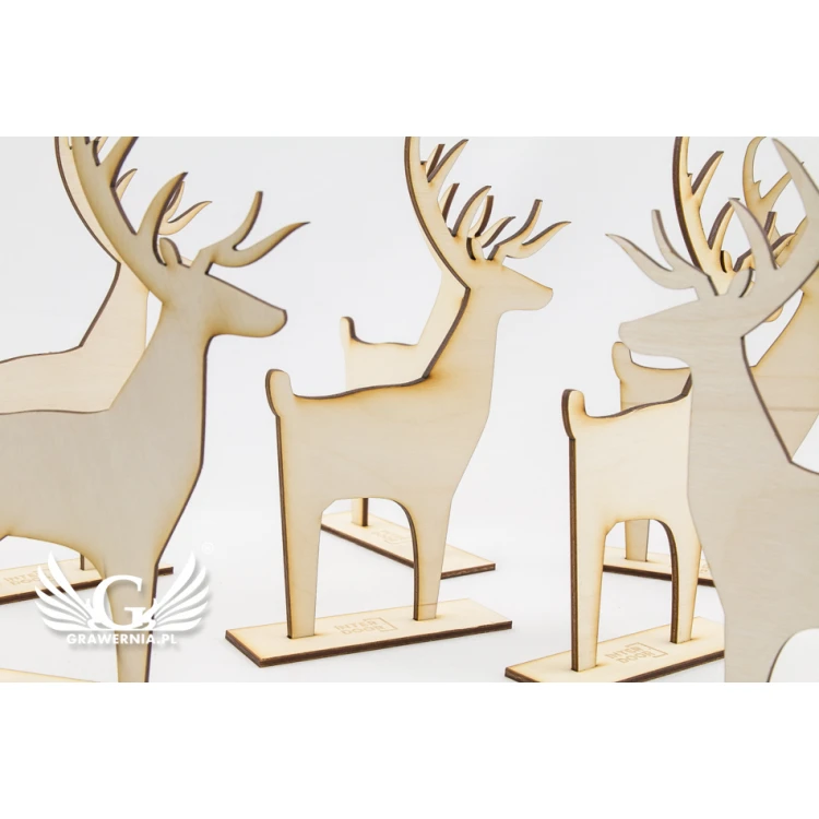 Wooden Reindeer with Custom Engraving - Height 18cm - DEK008
