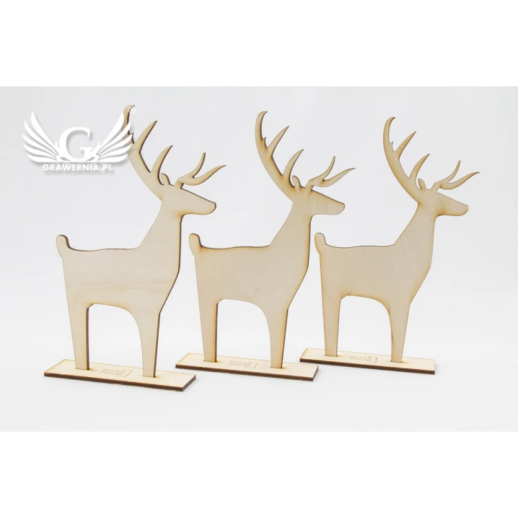 Wooden Reindeer with Custom Engraving - Height 18cm - DEK008