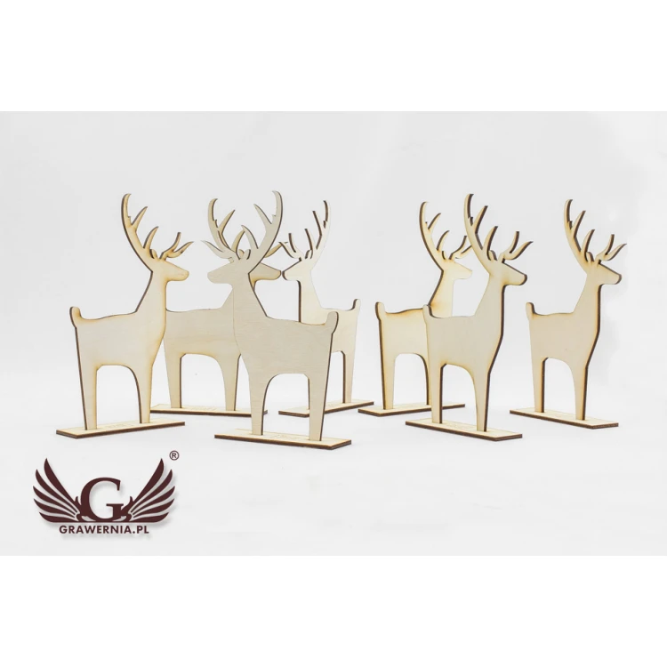 Wooden Reindeer with Custom Engraving - Height 18cm - DEK008