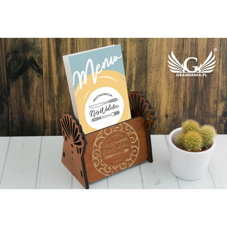 Wooden Menu Card Stand - Folklore 2 - MEN014