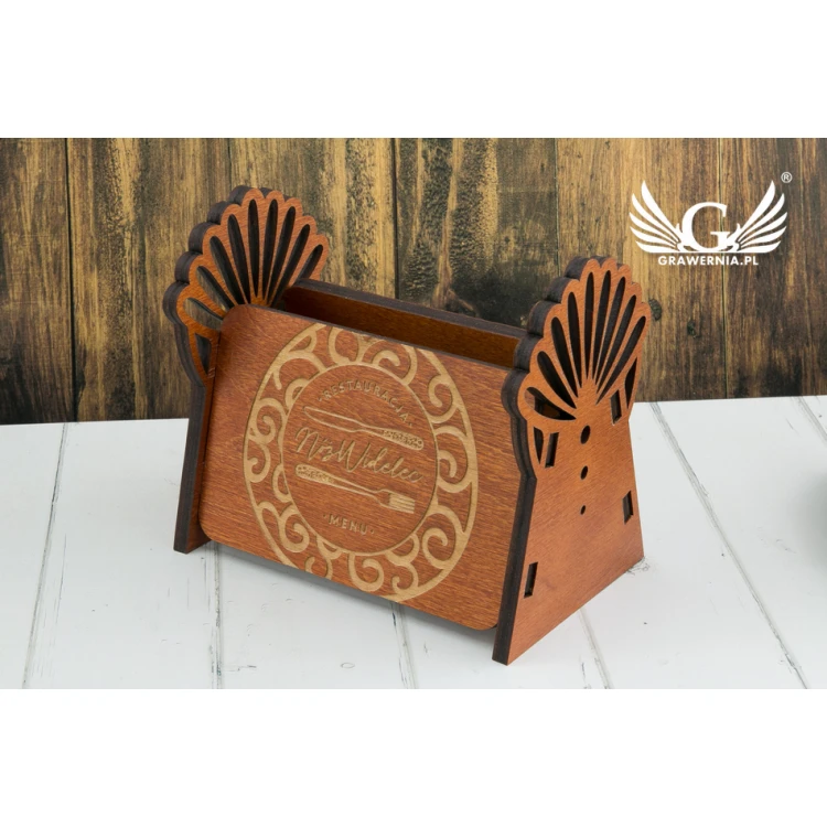 Wooden Menu Card Stand - Folklore 2 - MEN014