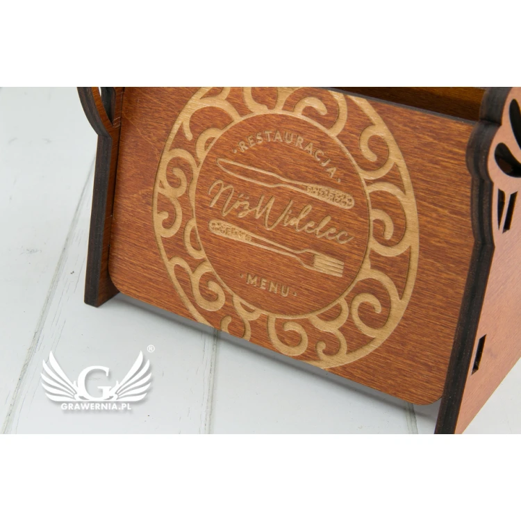 Wooden Menu Card Stand - Folklore 2 - MEN014