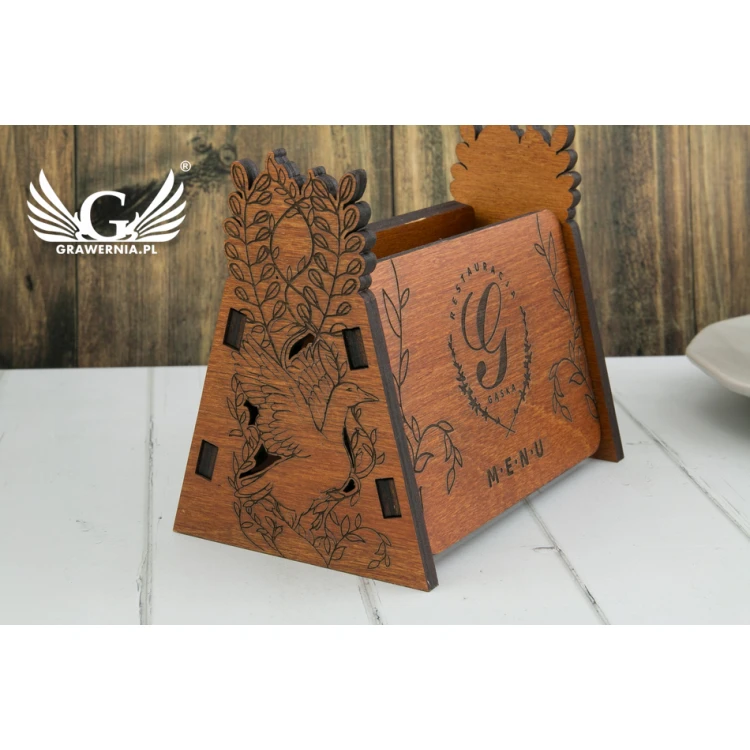 Wooden Menu Card Stand - Folklore - MEN013