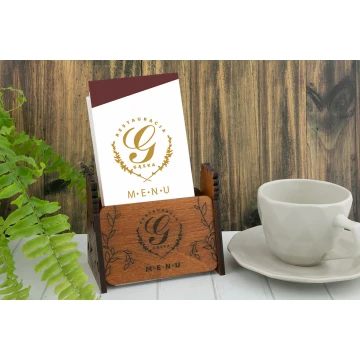 Wooden Menu Card Stand - Folklore - MEN013