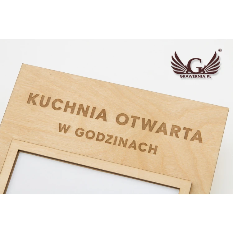 Wooden Folk Sign with Window - size 200x200mm - SZK011