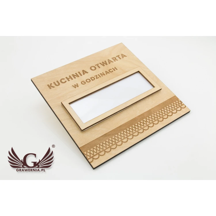 Wooden Folk Sign with Window - size 200x200mm - SZK011