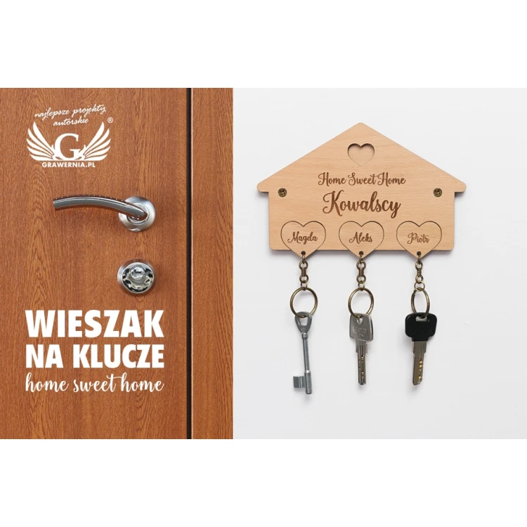 Wooden Key Holder Home Sweet Home - DEK016
