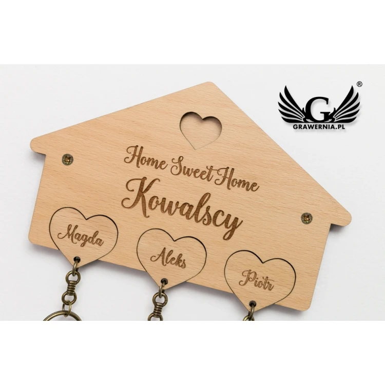 Wooden Key Holder Home Sweet Home - DEK016
