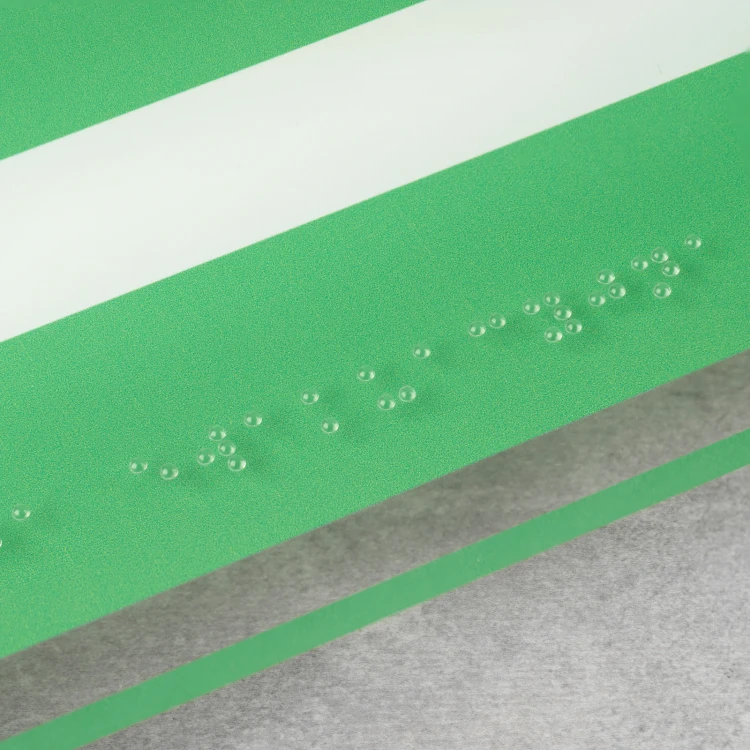 Evacuation Route - Plexi Safety Sign with Braille Lettering - Size 350x120mm - TAB522