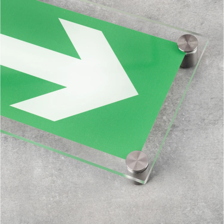 Evacuation Route - Plexi Safety Sign with Braille Lettering - Size 350x120mm - TAB522