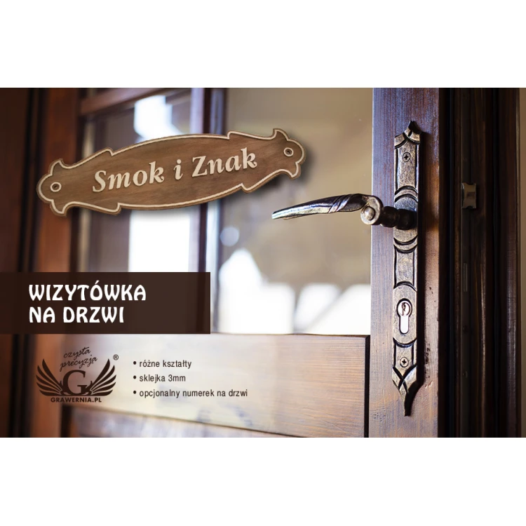 Large Door Nameplate Made of Plywood - T003BIG-DREW (270x78mm)