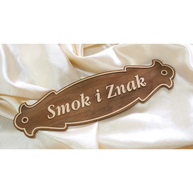 Large Door Nameplate Made of Plywood - T003BIG-DREW (270x78mm)