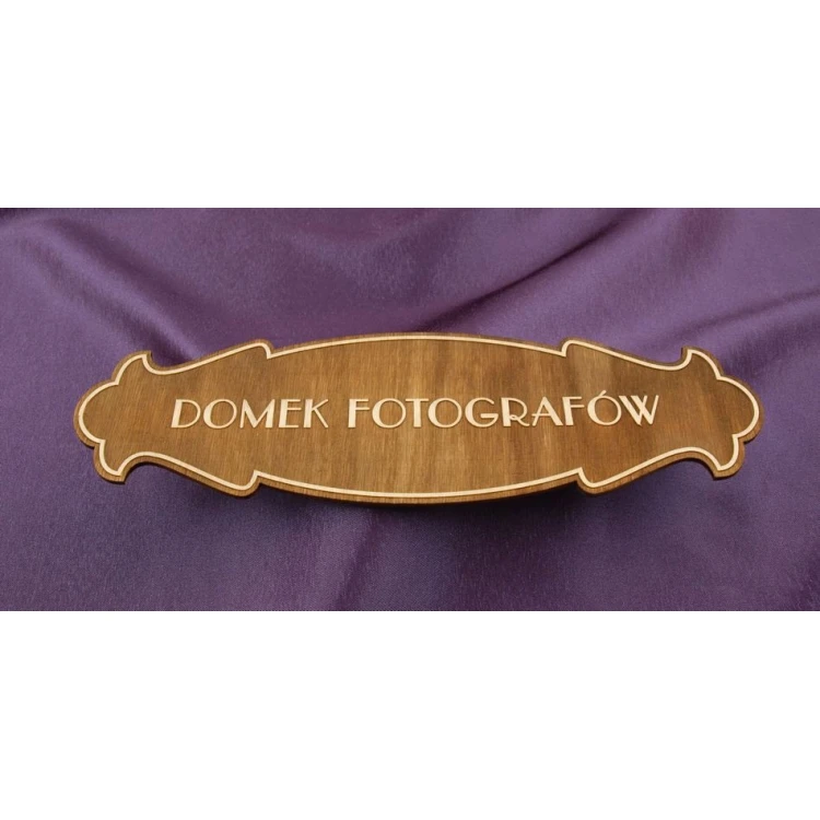 Large Door Nameplate Made of Plywood - T003BIG-DREW (270x78mm)