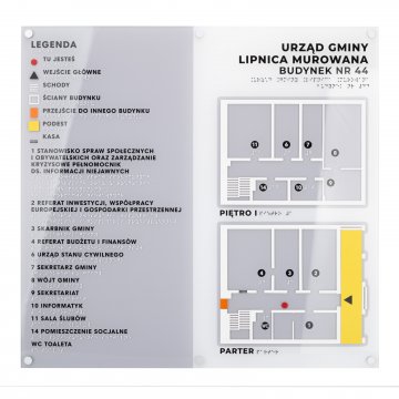 Large Tactile Map with Braille - Plexi and ADA - Size: 560x530mm - TAB535