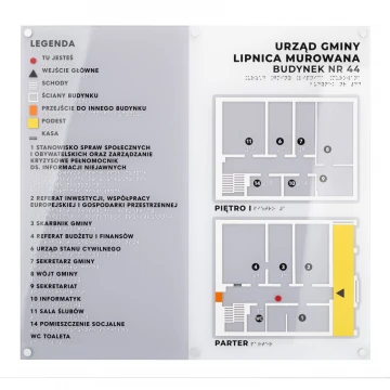 Large Tactile Map with Braille - Plexi and ADA - Size: 560x530mm - TAB535